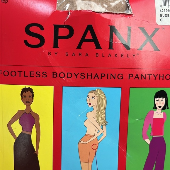 SPANX Women’s Footless Body Shaping Pantyhose Nude Sz C Made in the USA Sheer - Picture 3 of 8